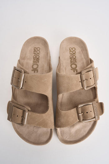 Sandalo donna in suede beige - 5