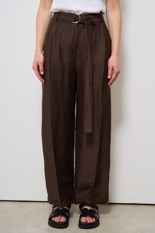 Pantalone donna a palazzo marrone