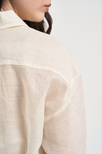 Camicia donna semitrasparente panna - 4