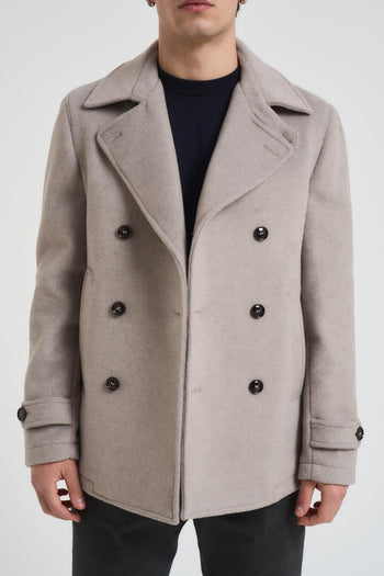 Cappotto uomo doppiopetto corto grigio chiaro - 6