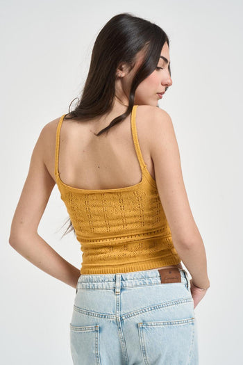 Top donna crochet ocra - 3