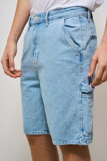 Bermuda uomo in denim chiaro - 3