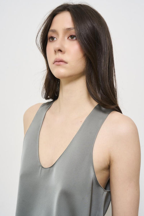 Women's grey satin top - 2