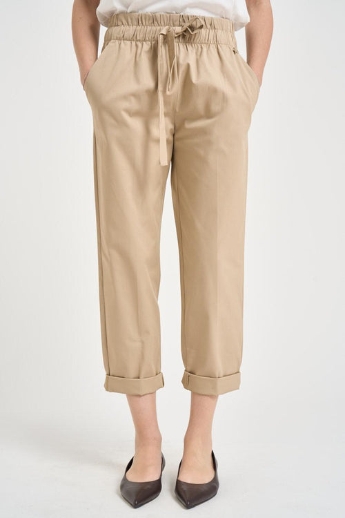 Pantalone donna cropped beige