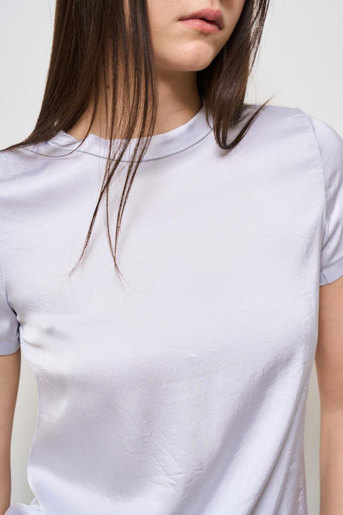 T-shirt donna girocollo perla satinata - 2