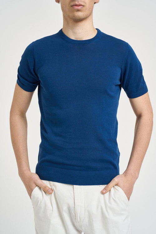 T-shirt uomo in maglia blu royal