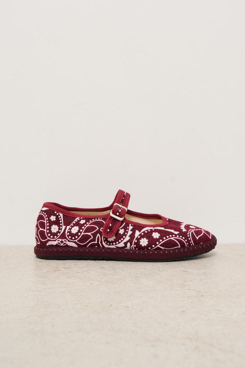 Ballerine donna fantasia bandana bordeaux