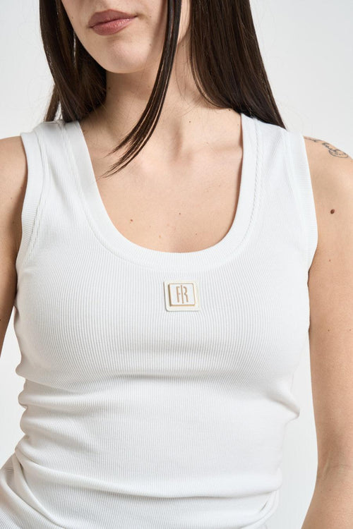 Top girocollo donna bianco - 2