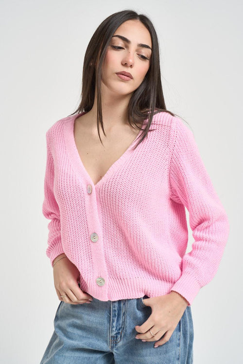 Cardigan donna rosa