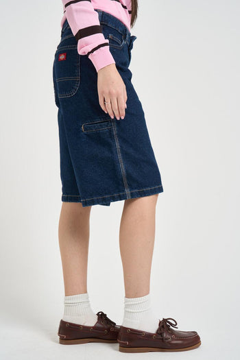 Bermuda donna in denim blu - 5