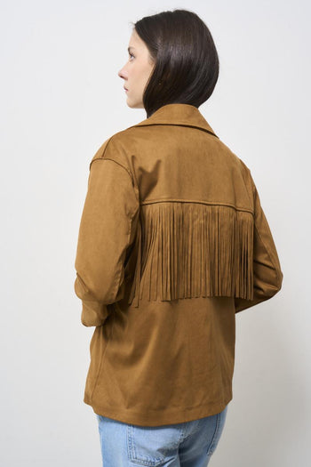 Giacca donna in suede marrone - 4