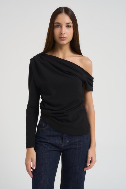 Top donna asimmetrico nero