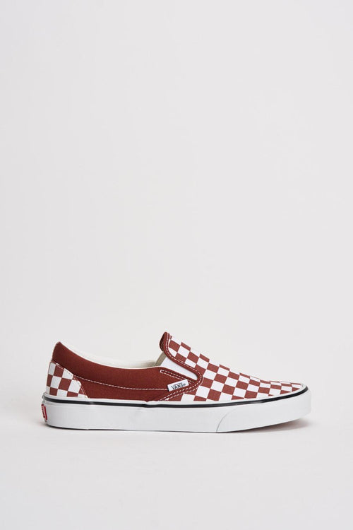 Sneakers uomo Classic slip-on scacchi rosso