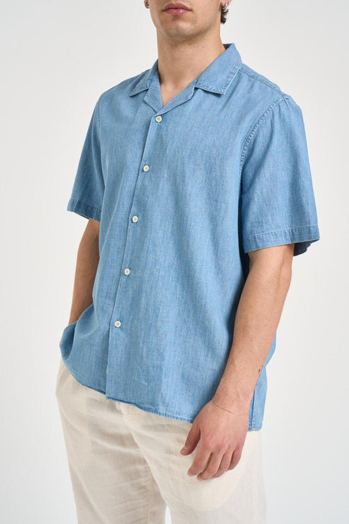 Camicia uomo manica corta azzurra