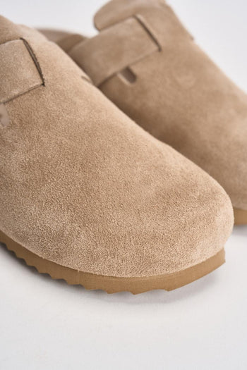 Sabot donna in suede beige - 4