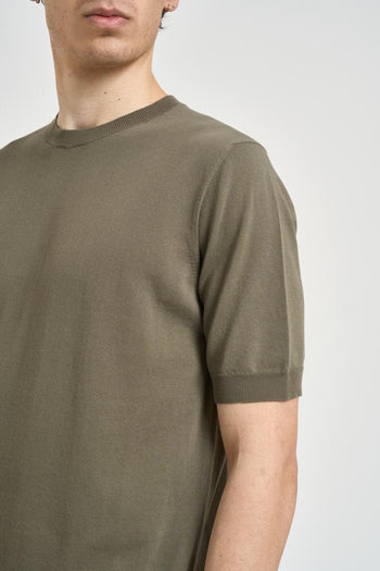 T-shirt uomo in maglia verde - 4