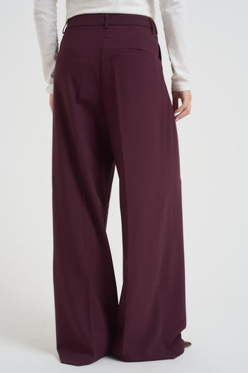 Pantalone donna over bordeaux - 6