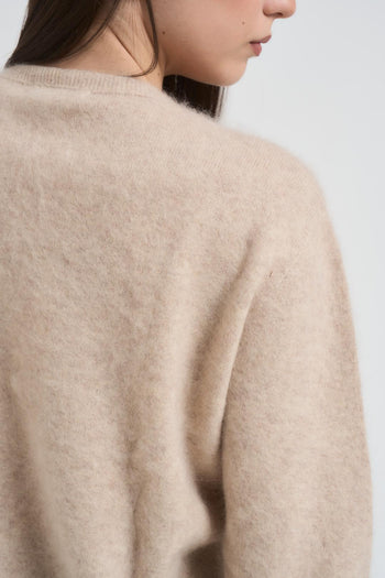 Maglia donna scollo a V beige - 4