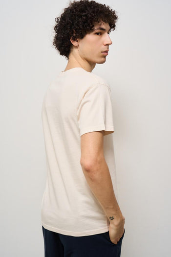 T-shirt uomo girocollo panna - 3