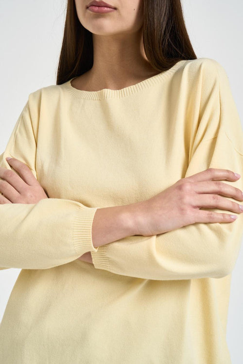 Maglia donna scollo a barca gialla - 2