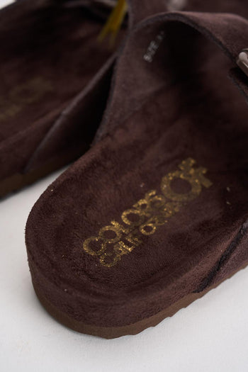 Sandalo donna in suede marrone - 9