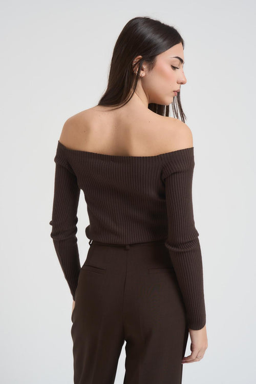 Maglia donna scollo a barca moro - 2