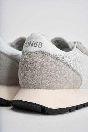 Sneakers donna in suede grigio chiaro e silver - 8