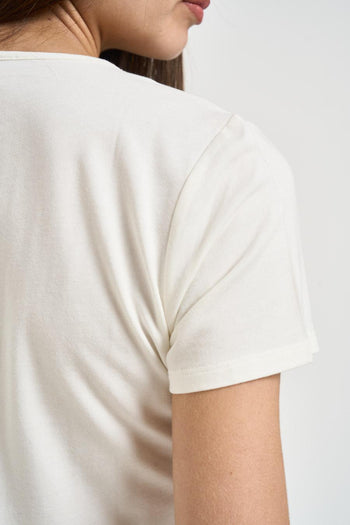 T-shirt donna girocollo bianca - 4