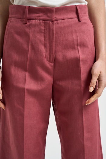 Pantalone donna dritto rosso mattone - 5