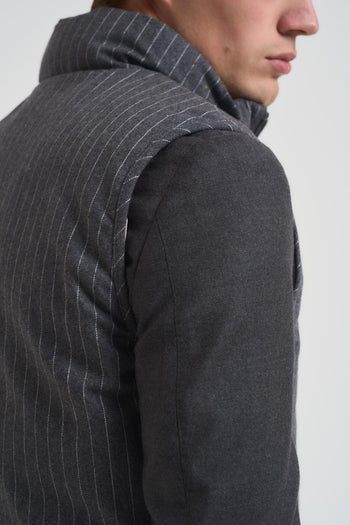 Gilet piumino uomo gessato grigio - 7
