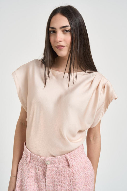 Blusa donna satinata rosa - 2