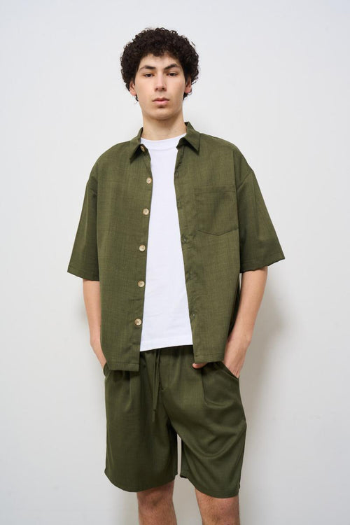 Camicia uomo verde militare