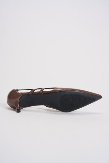 Décolleté donna in vernice tortora - 9