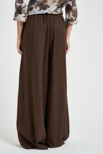Pantalone donna a palazzo marrone - 3