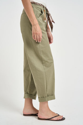 Pantalone donna verde militare - 4
