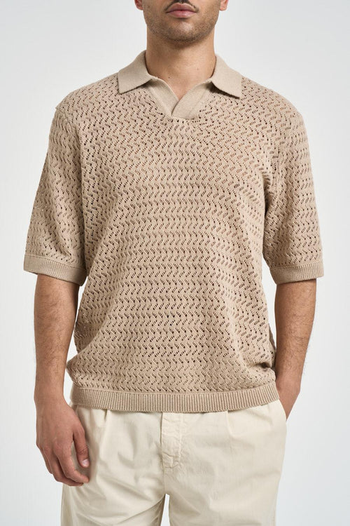 Polo uomo traforata beige