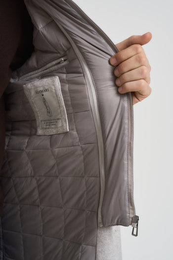 Cappotto uomo midi grigio chiaro con pettorina - 8