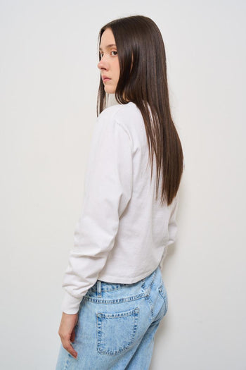 T-shirt donna girocollo bianca - 4