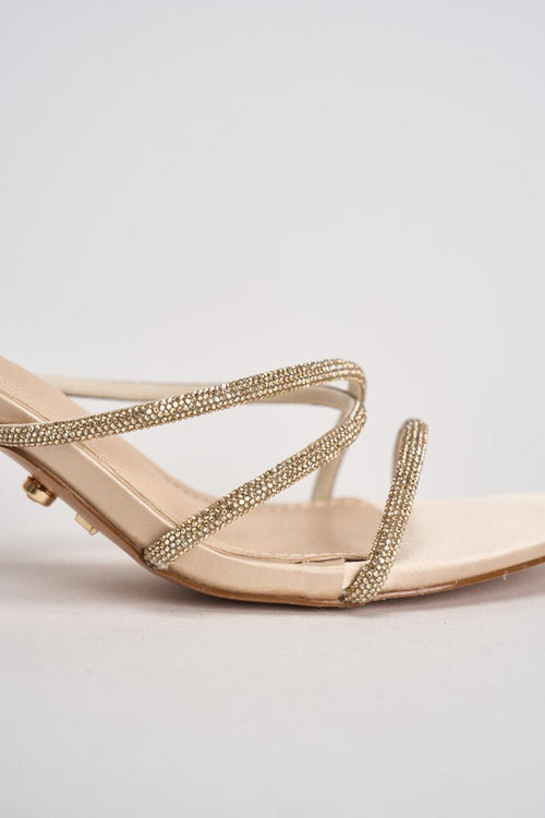 Sandali donna con strass oro - 2