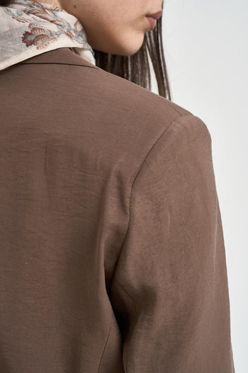 Giacca donna monopetto marrone - 4