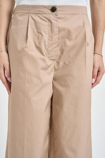 Pantalone donna con pinces sabbia - 3
