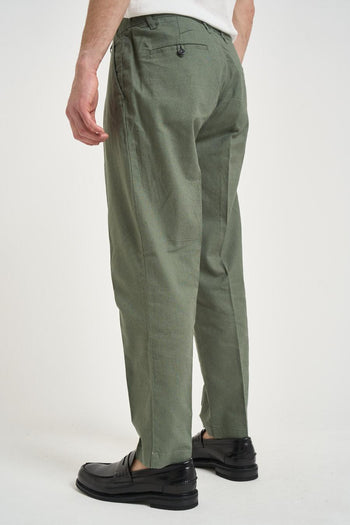 Pantalone uomo in lino verde - 3