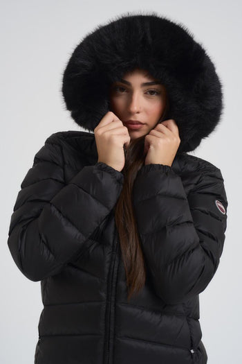 Piumino donna nero in nylon trapuntato - 7