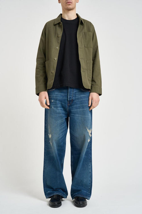 Giacca uomo stile camicia verde oliva - 1