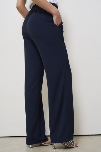 Pantalone donna a palazzo blu notte - 4