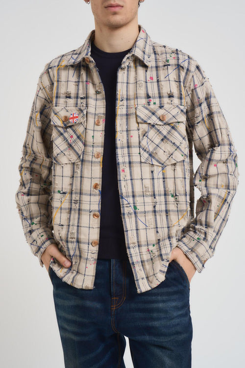 Camicia uomo con rotture beige