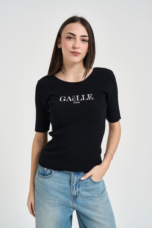T-shirt donna manica 3/4 nera - 1