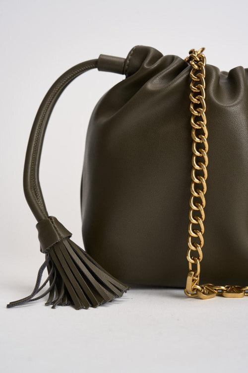 Borsa donna in ecopelle verde militare - 2