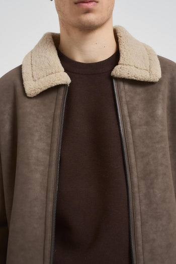 Giubbotto uomo eco montone marrone - 3