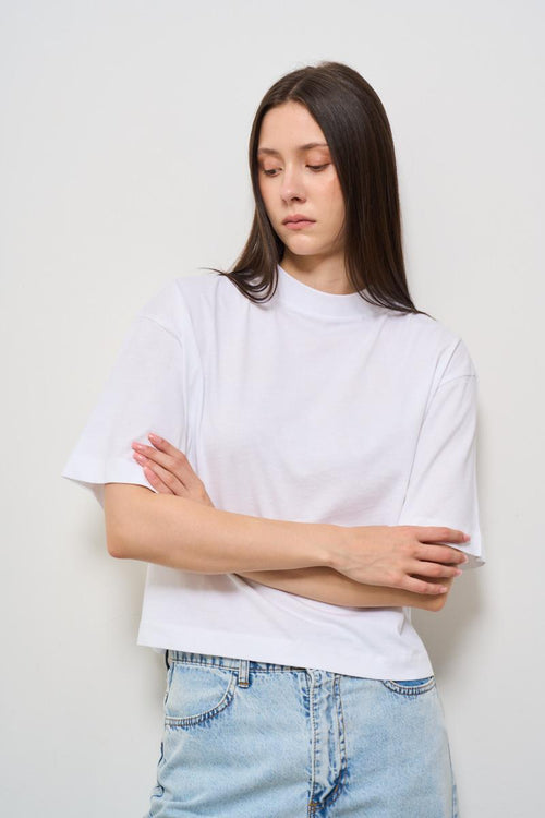 T-shirt donna girocollo bianca